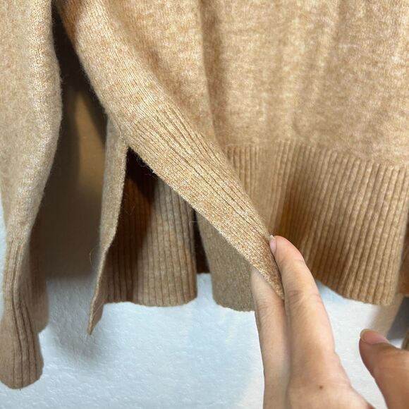J. Crew Womens Turtleneck Sweater Size S Beige Tan Merino Wool Alpaca Old Money - Picture 4 of 10